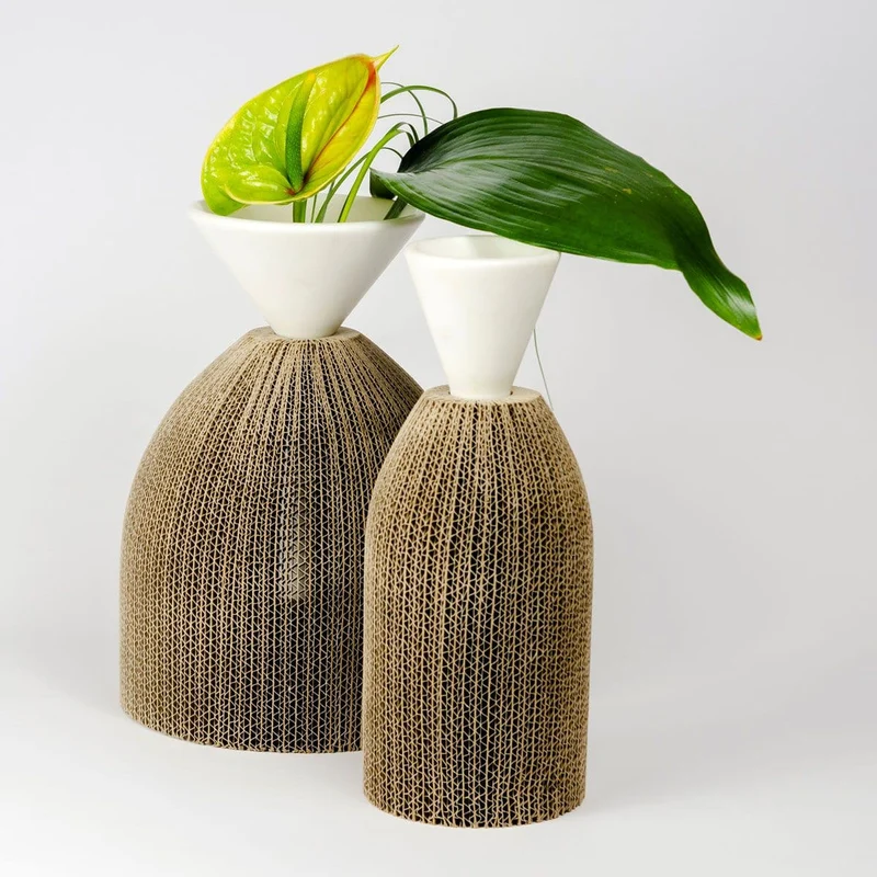 Cardboard & Marble Vase AVVOLTI Large