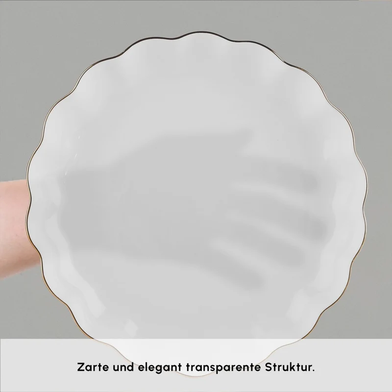 Karaca Fine Pearl Extra Shell 58 Stück 12 Sitzer Dinner Set Gold