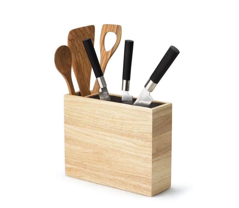 Messerblock flex 27,5 x 9 x 21,5 cm Gummibaum