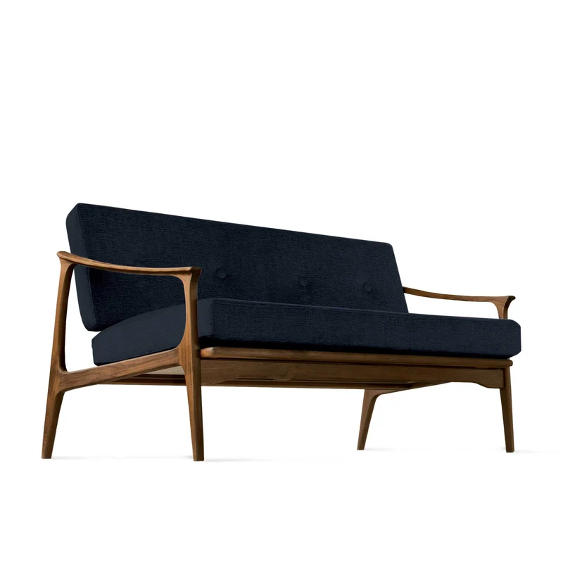 Natural Walnut Wood Two-Seater Sofa QUIETE by Dale Italia
