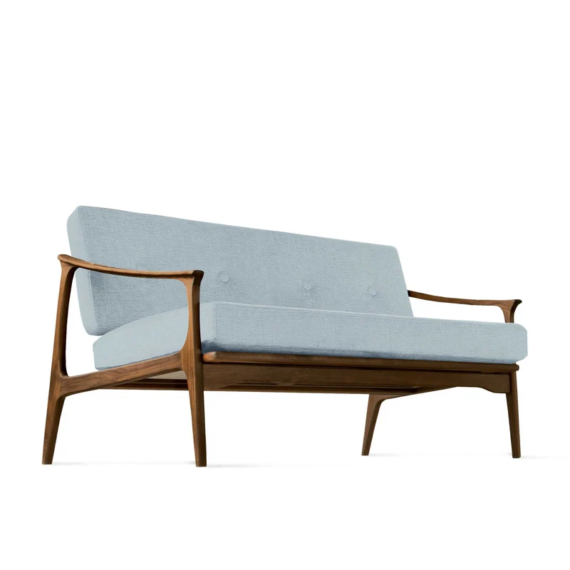 Natural Walnut Wood Two-Seater Sofa QUIETE by Dale Italia