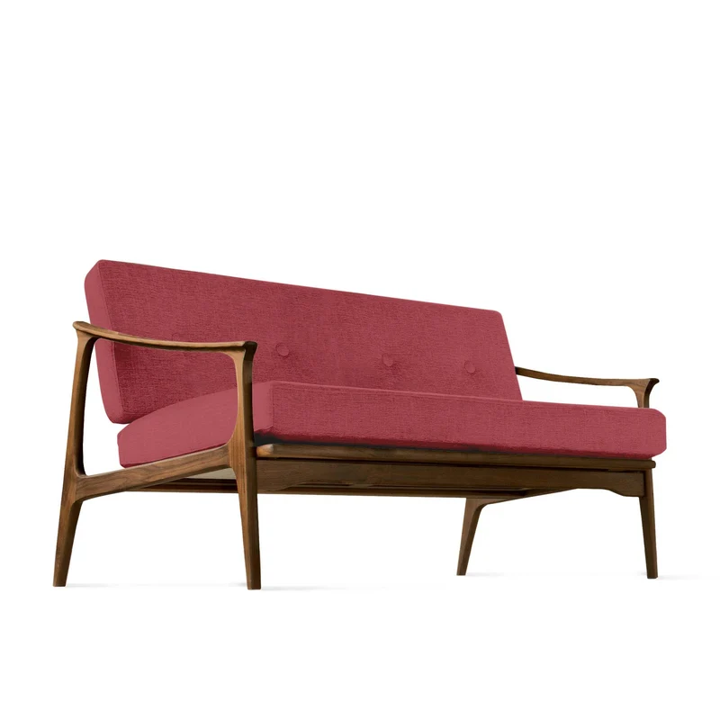 Natural Walnut Wood Two-Seater Sofa QUIETE by Dale Italia