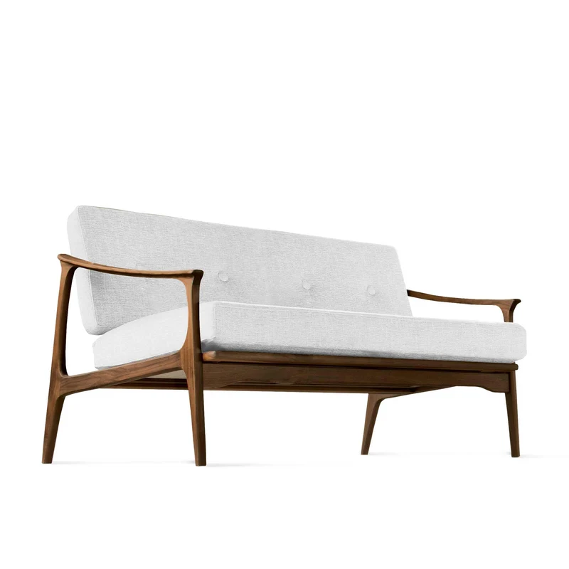 Natural Walnut Wood Two-Seater Sofa QUIETE by Dale Italia