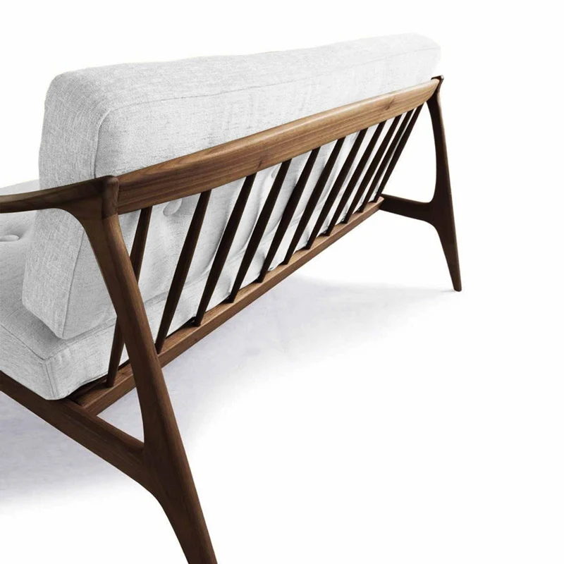Natural Walnut Wood Two-Seater Sofa QUIETE by Dale Italia