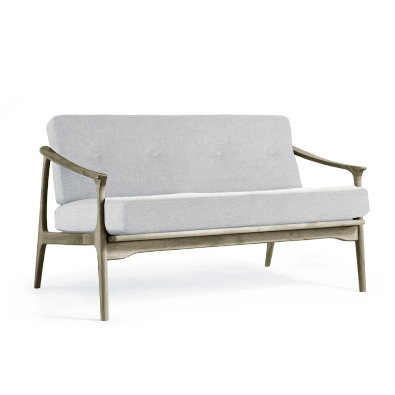 Grey Walnut Wood Two-Seater Sofa QUIETE by Dale Italia