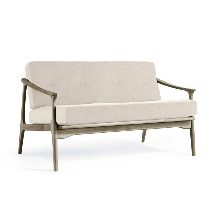 Grey Walnut Wood Two-Seater Sofa QUIETE by Dale Italia