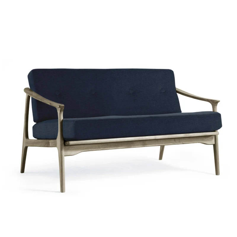 Grey Walnut Wood Two-Seater Sofa QUIETE by Dale Italia