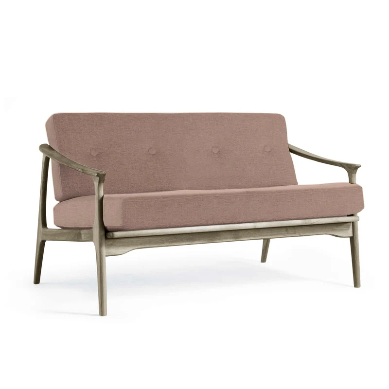Grey Walnut Wood Two-Seater Sofa QUIETE by Dale Italia