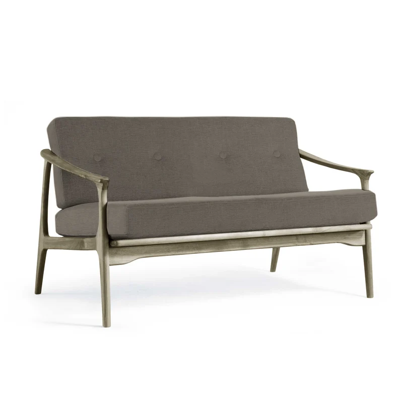 Grey Walnut Wood Two-Seater Sofa QUIETE by Dale Italia