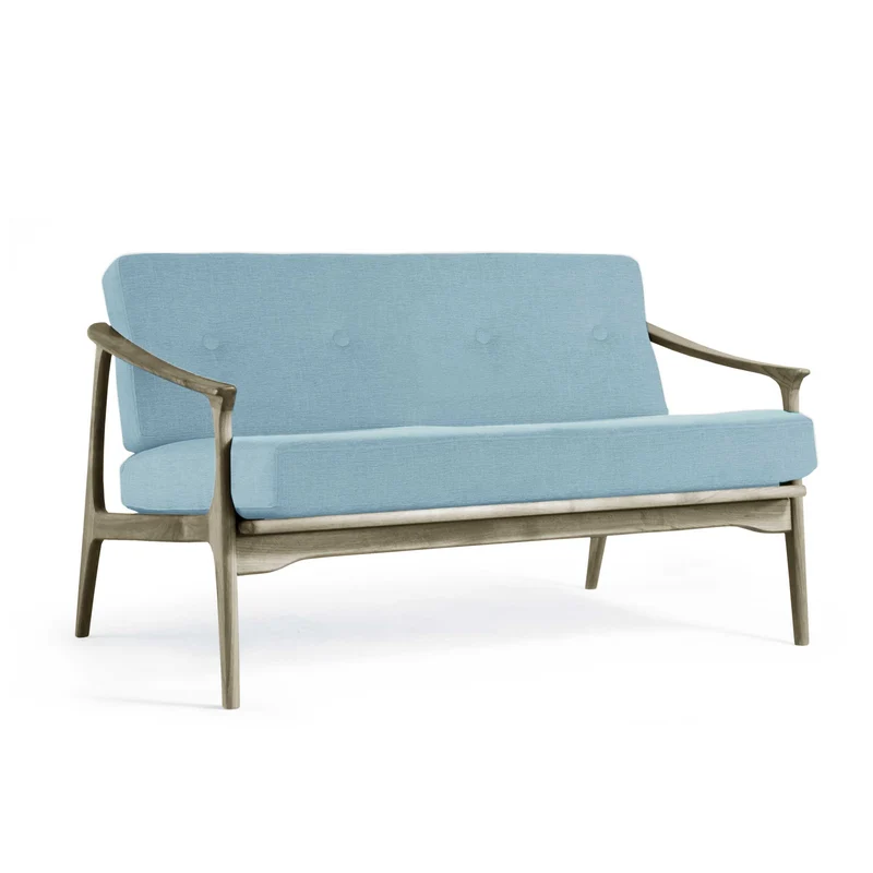 Grey Walnut Wood Two-Seater Sofa QUIETE by Dale Italia