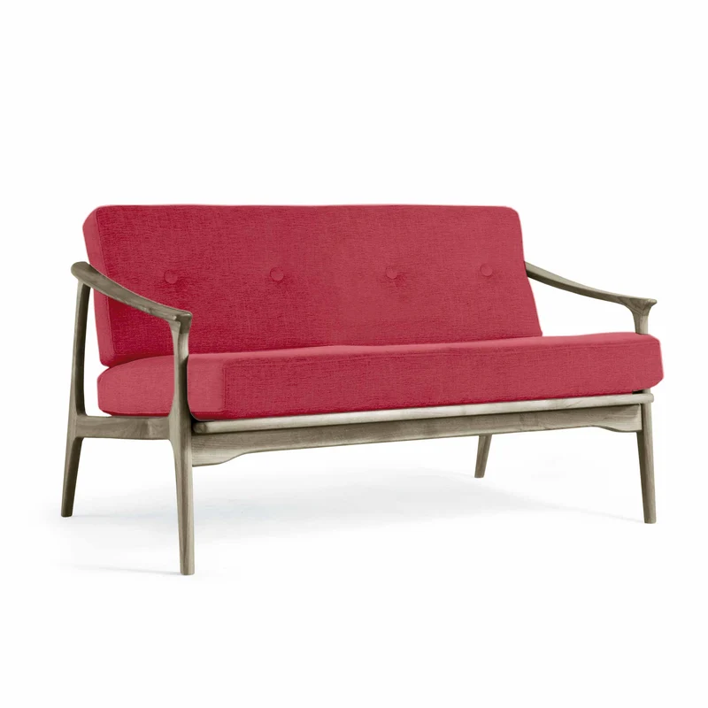 Grey Walnut Wood Two-Seater Sofa QUIETE by Dale Italia