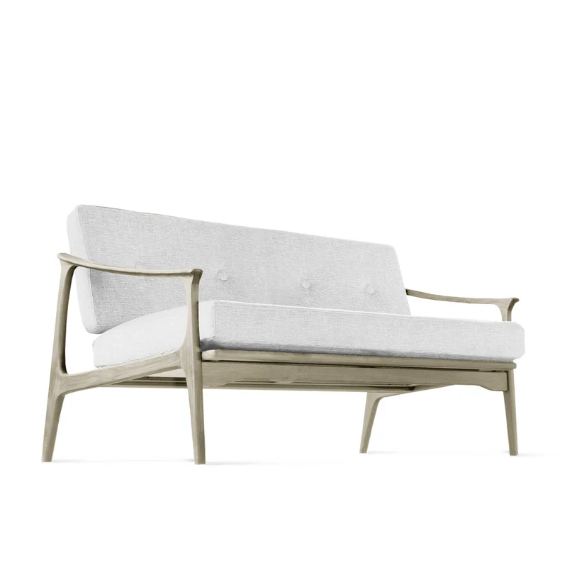 Grey Walnut Wood Two-Seater Sofa QUIETE by Dale Italia