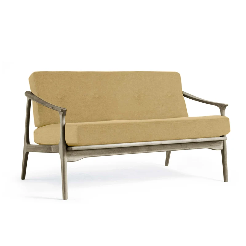 Grey Walnut Wood Two-Seater Sofa QUIETE by Dale Italia