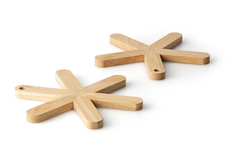 Untersetzer Stern Ø 19 x 1,2 cm Gummibaum 2er Set