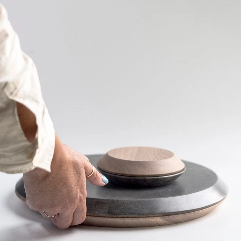 Marble & Wood Centrepiece MONDI PARALLELI Small