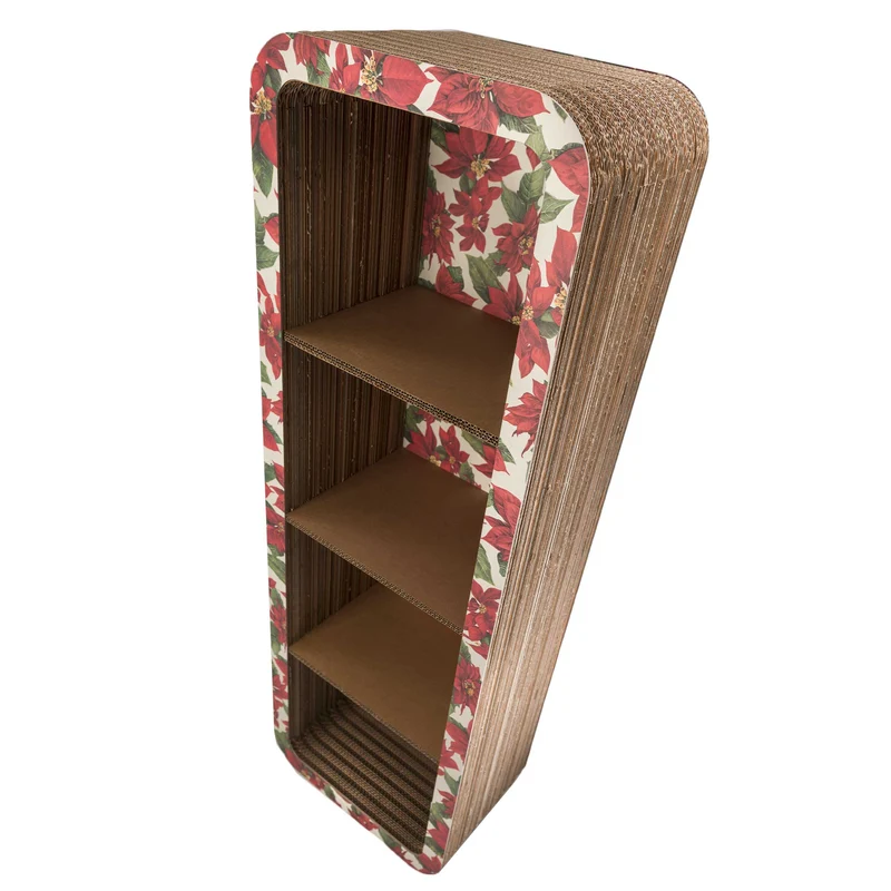 Modular Cardboard Bookcase MORETTO 135 Christmas Closed Back