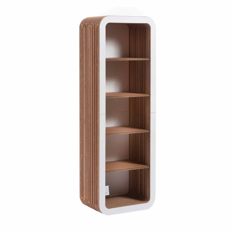 Modular Cardboard Bookcase MORETTO 135 Closed Back by Giorgio Caporaso for Lessmore