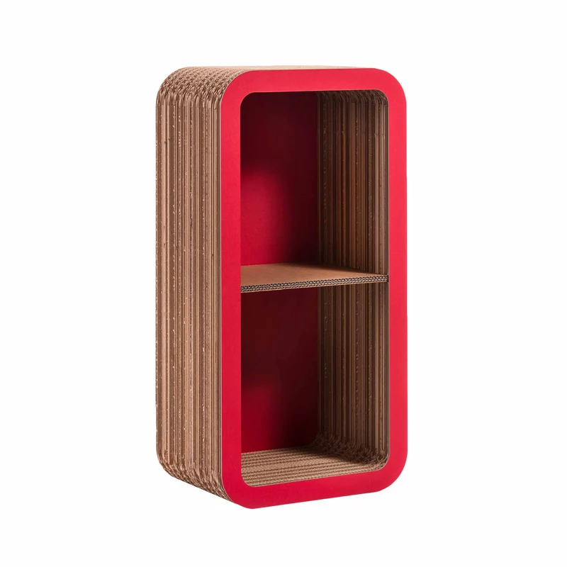 Modular Cardboard Bookcase MORETTO 90 Closed Back by giorgio Caporaso for Lessmore