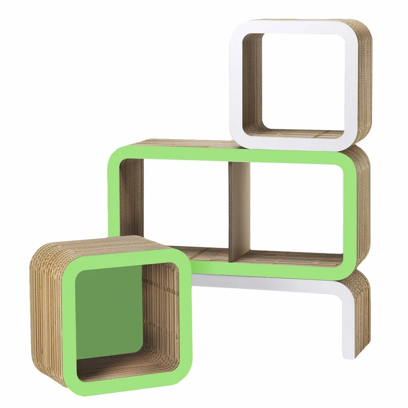 Modular Cardboard Shelf MORETTO 45 Set of Two Closed Back by Lessmore