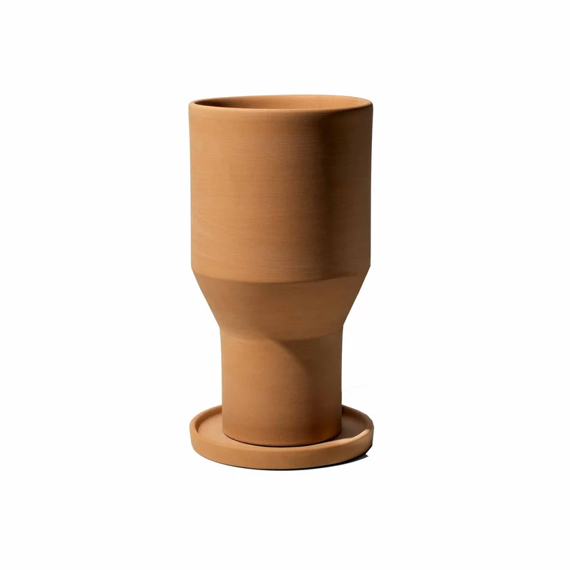Stackable Terracotta Vase MIRA & PILA Set of Two by Giulio Iacchetti for Internoitaliano