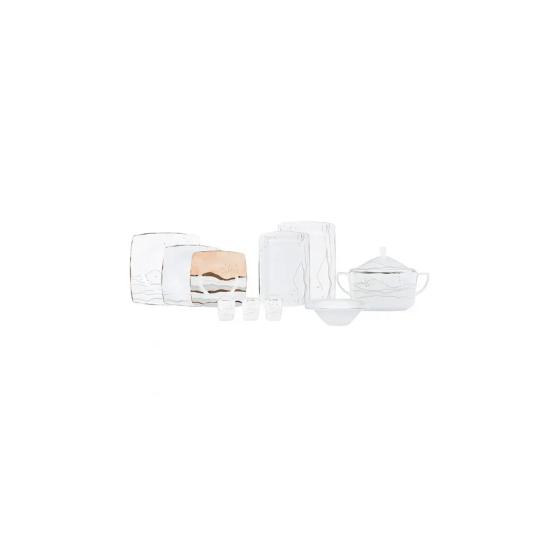 Karaca Fine Pearl Ocaso 12-Personen 62-Stück Black Pearl Geschirrset/Tafelservice