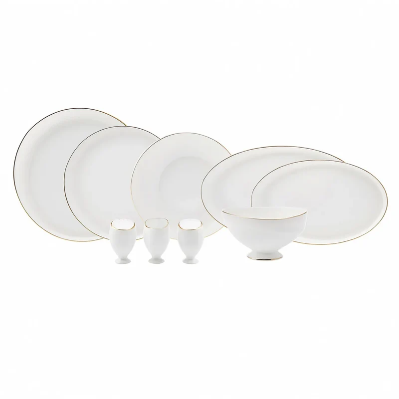 Karaca Fine Pearl Extra Wilderness 62-Teiliges 12-Personen Geschirrset Gold