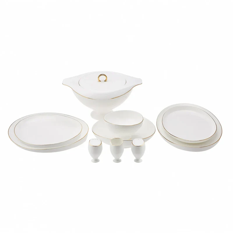 Karaca Fine Pearl Extra Wilderness 62-Teiliges 12-Personen Geschirrset Gold