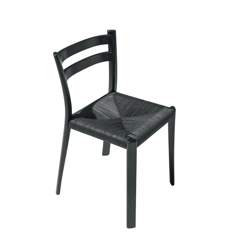 Ash Wood Chair BURI - Black - by Mario Scairato