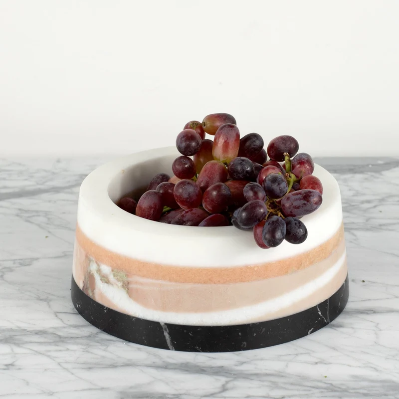 Square Marble Inlaid Table with Centrepiece CUM VIVERE by Bettisatti