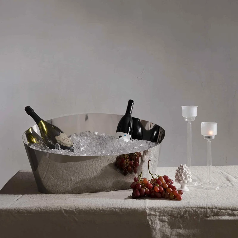 Stainless Steel Ice Bucket POND by Aldo Cibic for Paola C