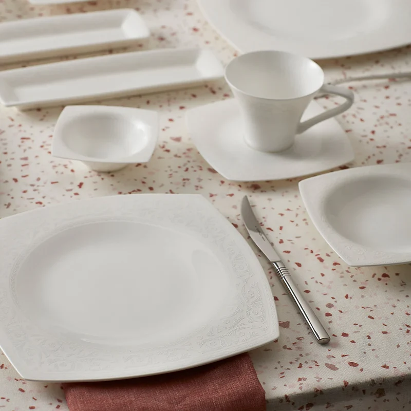 Karaca Fine Pearl Roma 26-Teiliges 6-Personen Frühstücksset Quadrat