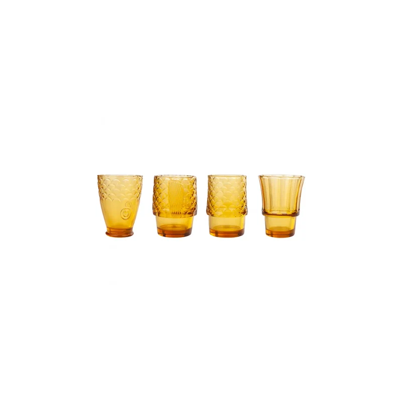 Karaca Fish Softdrinkglas 4-teilig , Amber