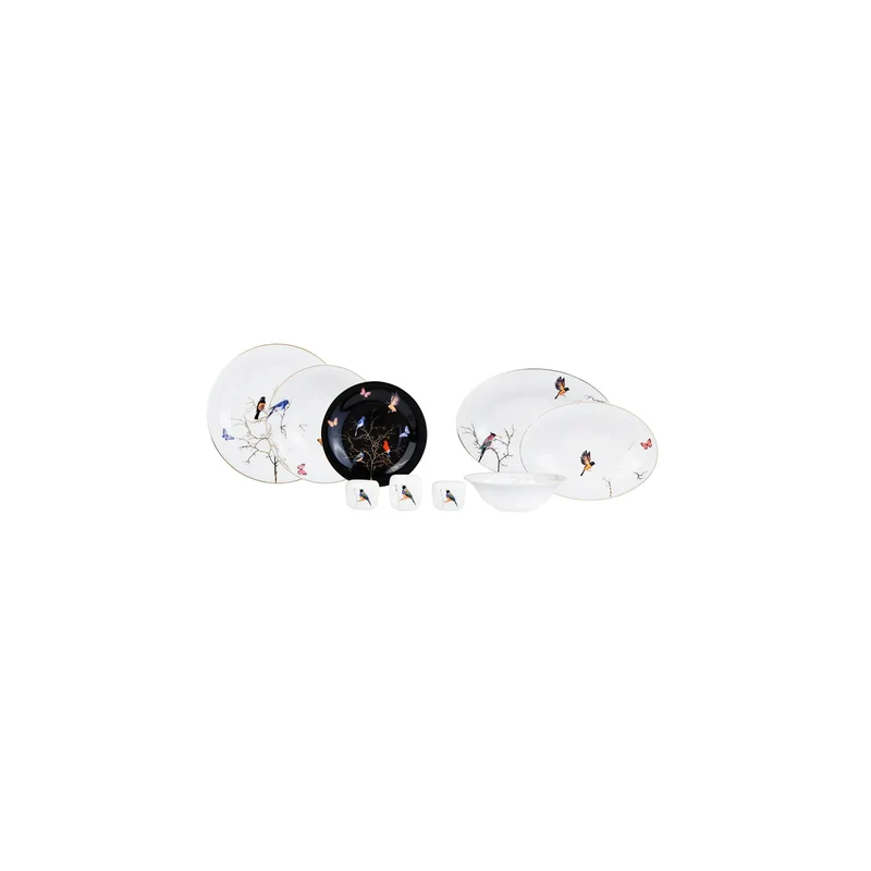 Karaca Fine Pearl Grace Black 58-teiliges Perlmutttafelserviceset für 12 Personen