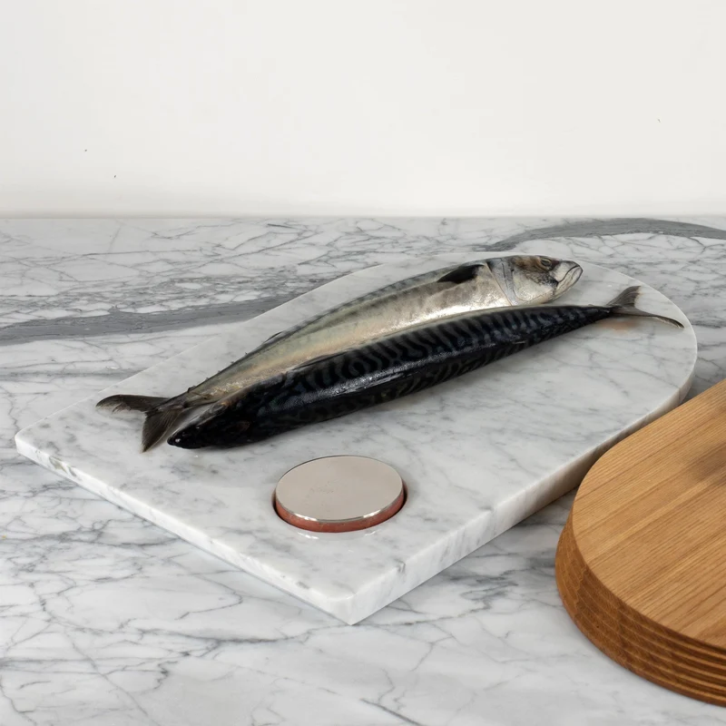 Marble and Ash Wood Cutting Board TAGLIERE 1 by Bettisatti