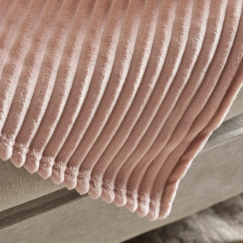 Karaca Ruby Stripe Wellsoft Einzel Decke, Rosa