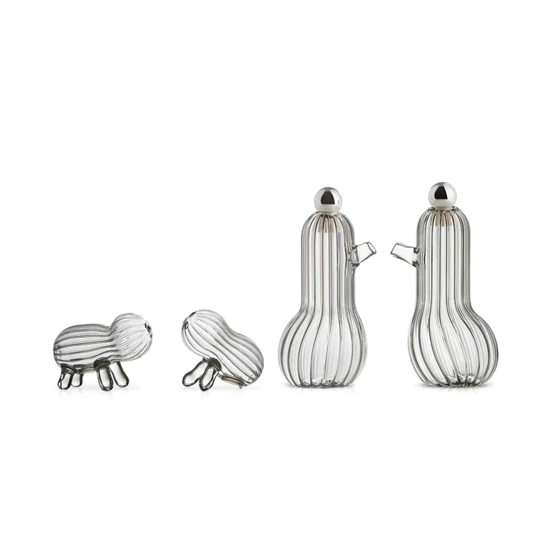 Blown Glass Oil & Vinegar and Salt & Pepper Set TIPÌ TIDÒ LILÌ LULÙ by Matteo Cibic for Paola C