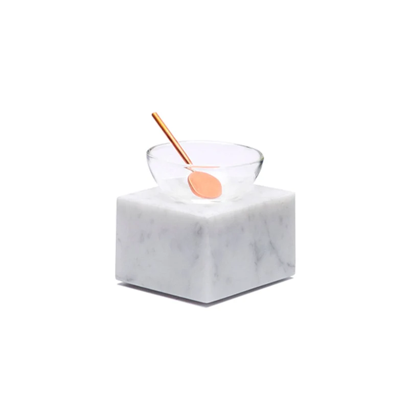 Blown Glass Bowl and Marble Stand HALF MOON Large by Elisa Ossino for Paola C