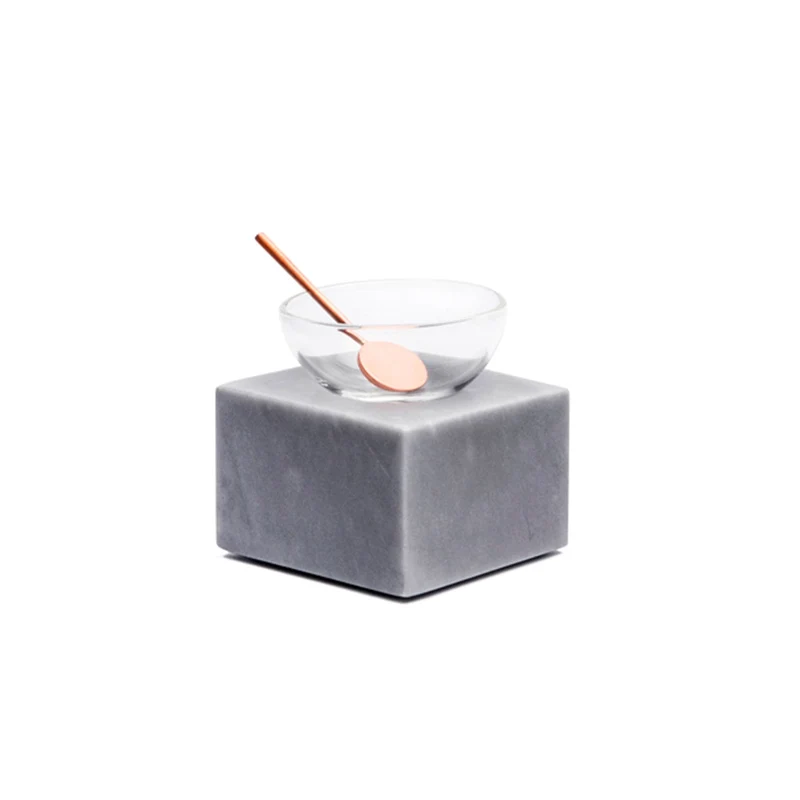 Blown Glass Bowl and Marble Stand HALF MOON Large by Elisa Ossino for Paola C