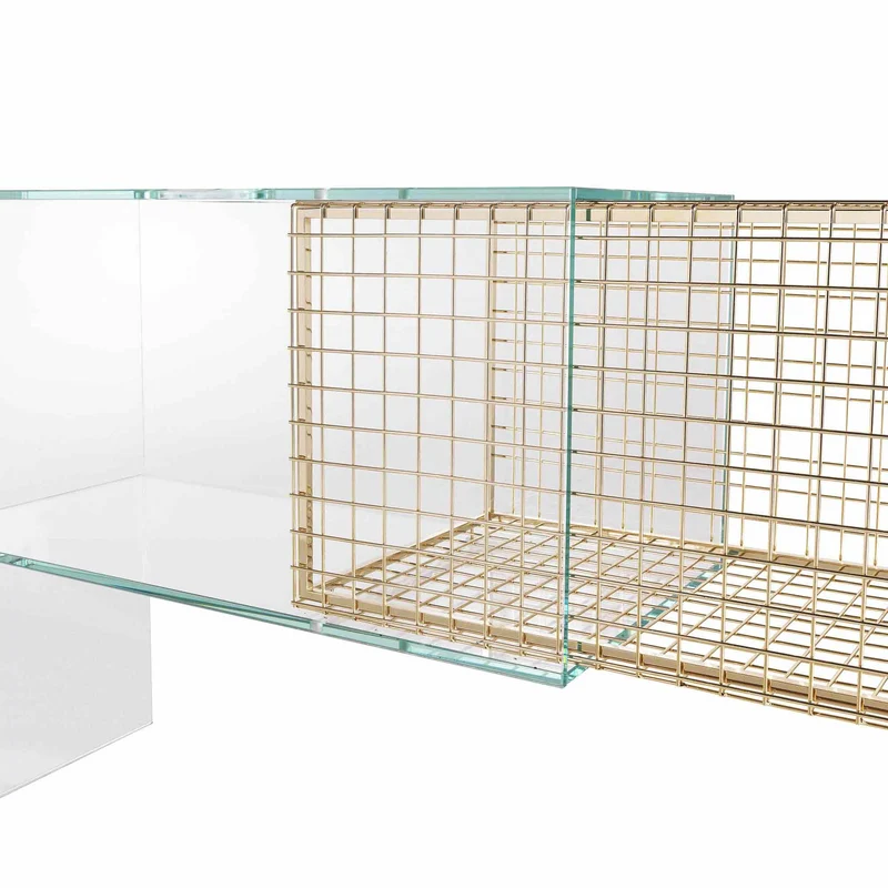Glass and Metal Console DEBEAM by Debonademeo