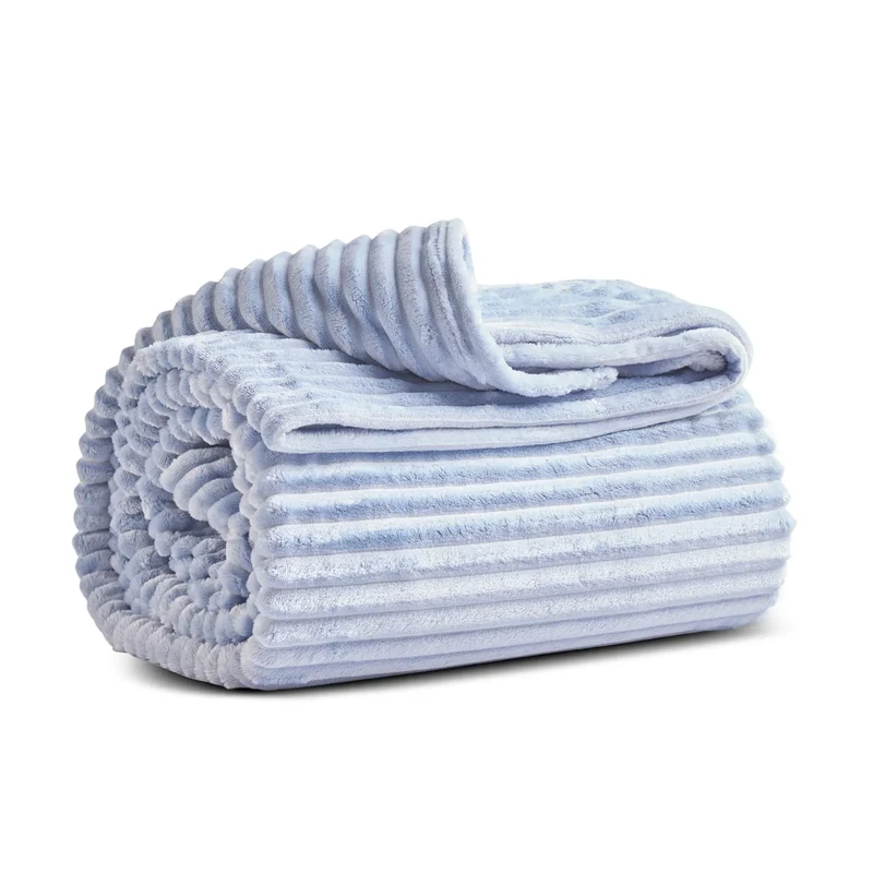 Karaca Ruby Stripe Wellsoft Doppel Decke, Blau