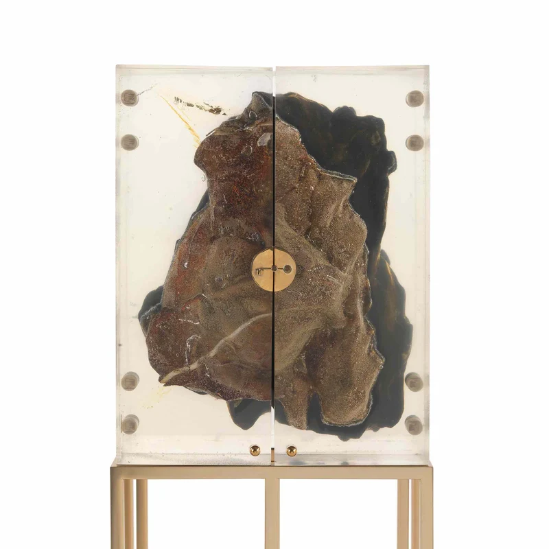 Resin Meteorite Cabinet SIDEROID ZENITH by Livio Ballabio & CTRLZAK - Limited Edition