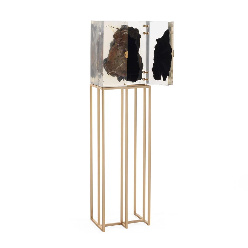Resin Meteorite Cabinet SIDEROID ZENITH by Livio Ballabio & CTRLZAK - Limited Edition