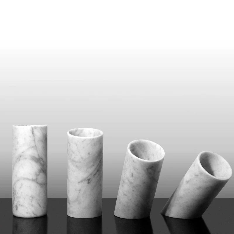 Set of Four Carrara Marble Vases IN EQUILIBRIO by Moreno Ratti - Limited Edition