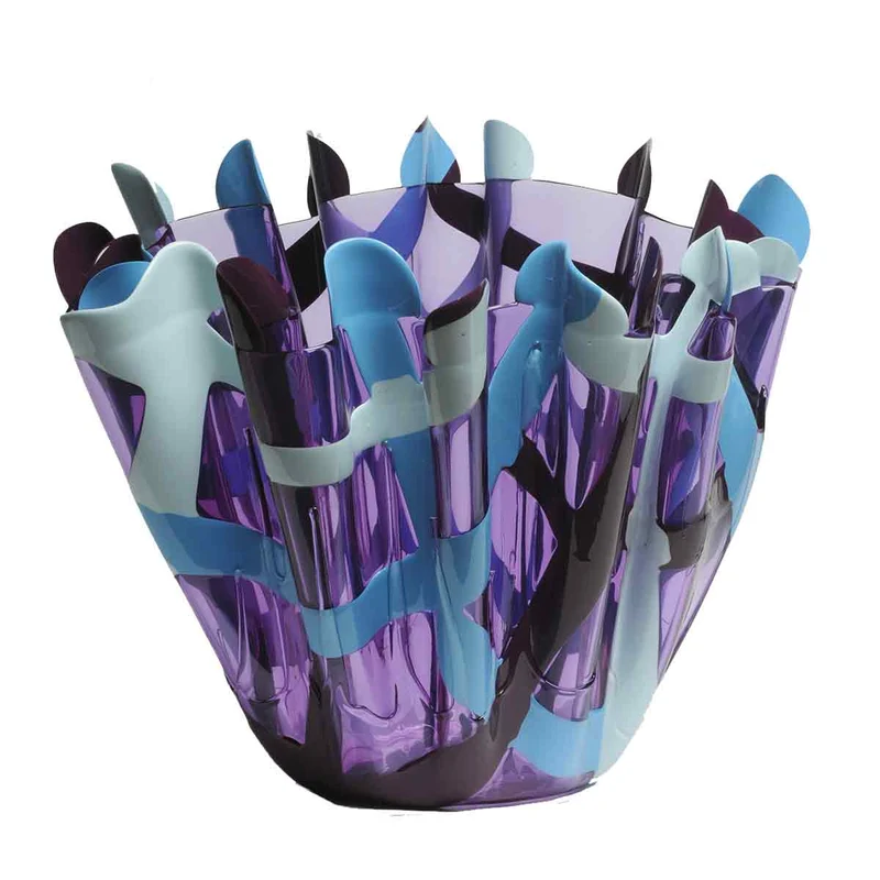 Resin Vase TARTAN Lilac by Paola Navone for ONE MORE