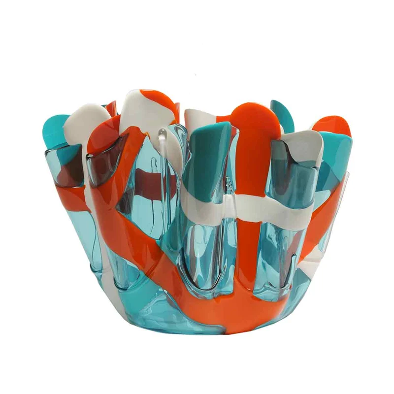 Resin Vase TARTAN Aquamarine by Paola Navone for ONE MORE