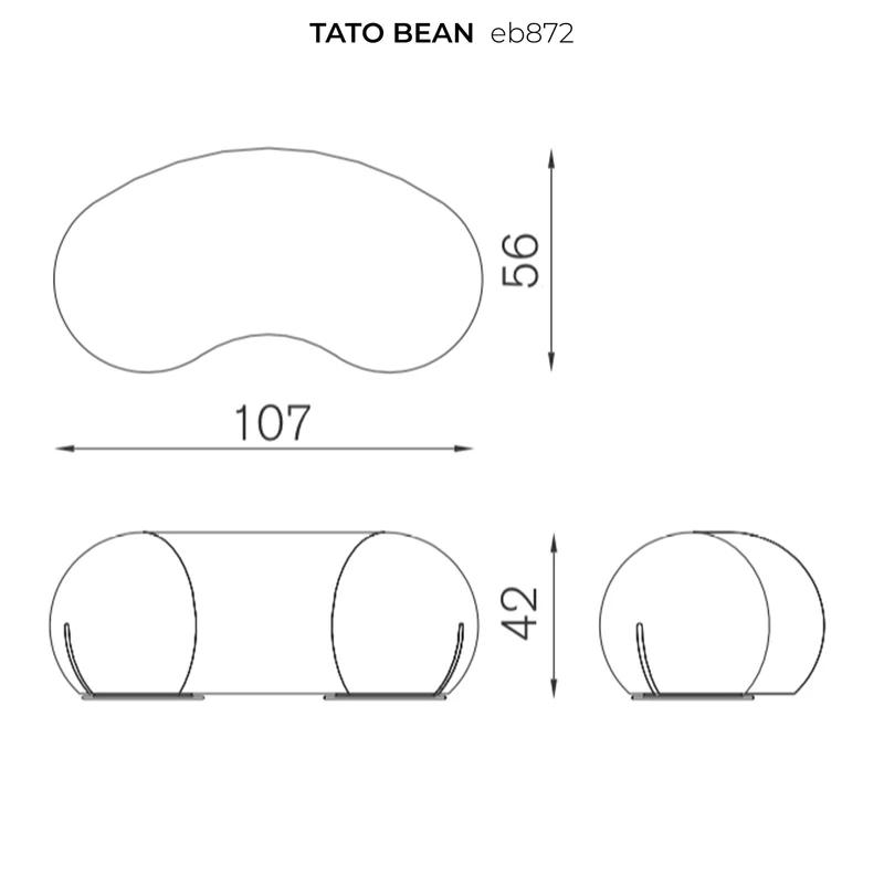 Footrest TATO BEAN by Denis Santachiara & Enrico Baleri for Baleri Italia