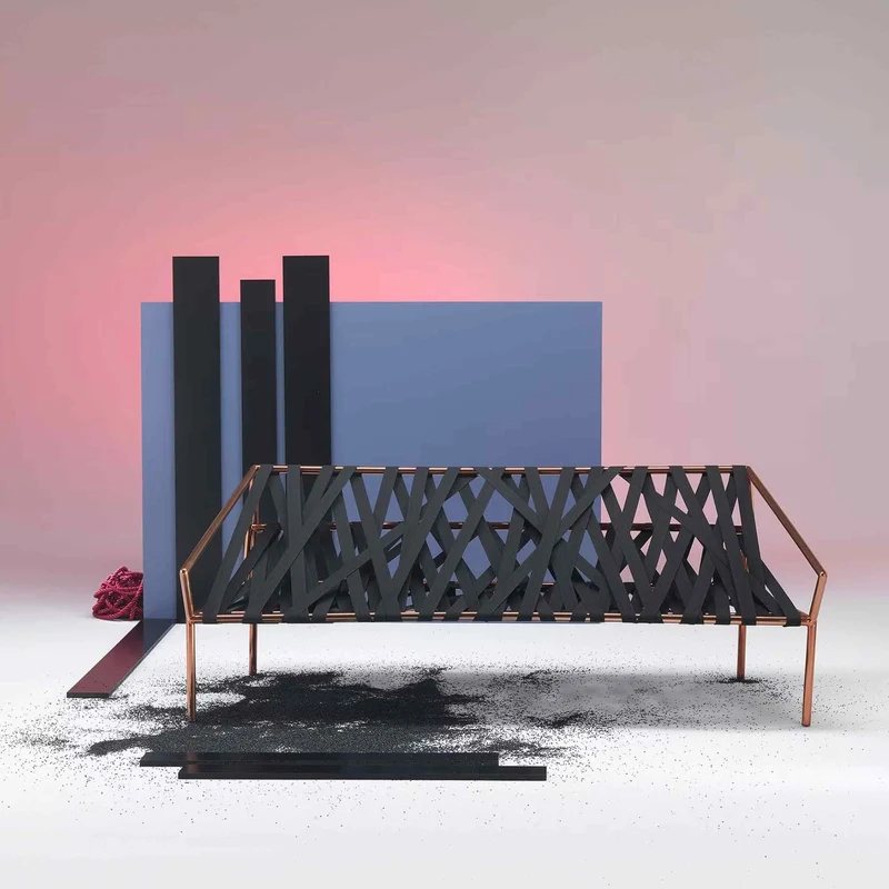 Metal Two-Seater Sofa LIGOMANCER by CTRLZAK