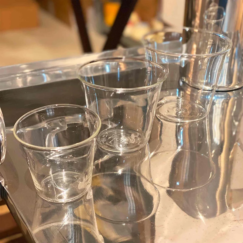 Blown Glass Water Glasses PLUME Set of Four by Aldo Cibic for Paola C