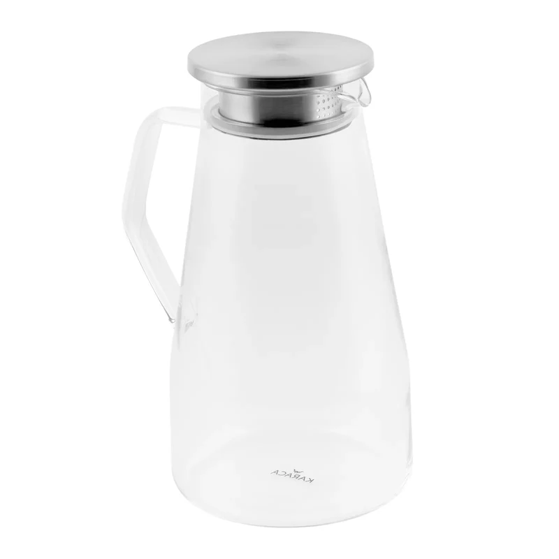 Karaca Borosilikat Wasserkrug aus Glas und rostfreiem Stahl 1700 ml