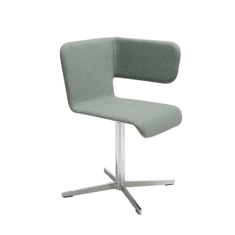 Upholstered Chair TWISS - Chrome Plated Column by Carlo Manara for BBB Italia